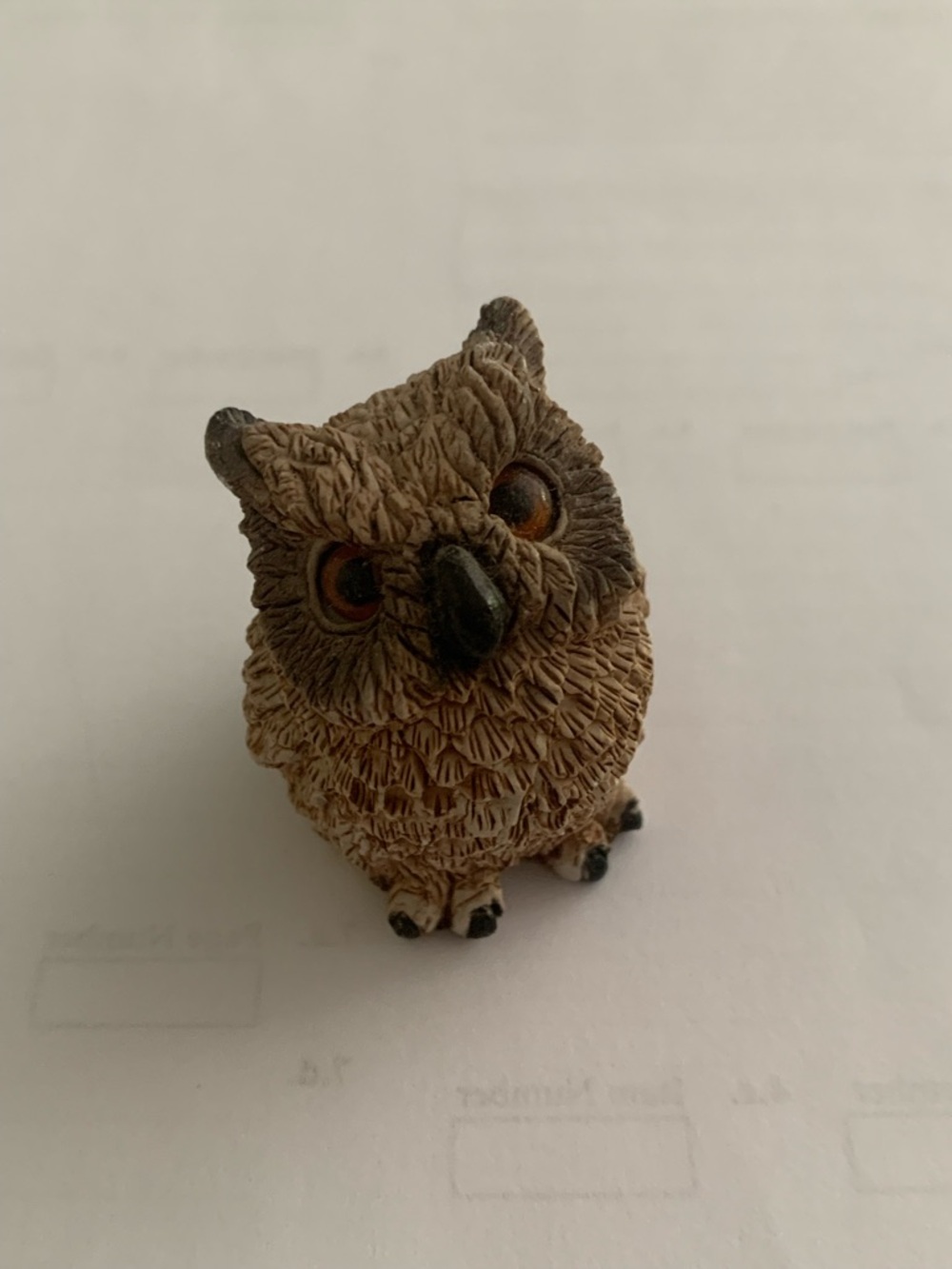 1988 Vintage Stone Critters Littles Owl Figurine Made in USA-2”